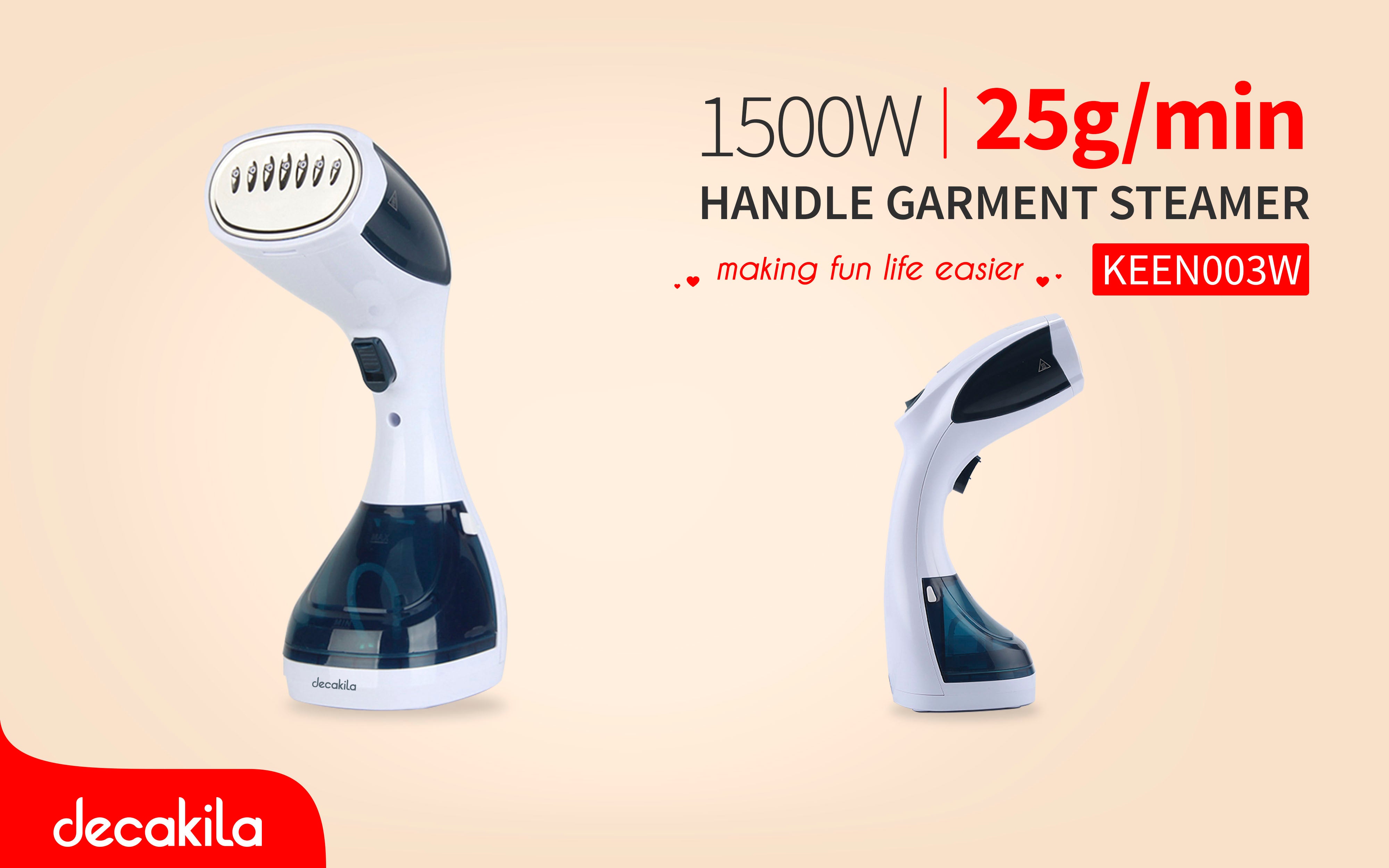 Portable Handheld Handle Garment Steamer 1500W with Flat Brush & Water Cup