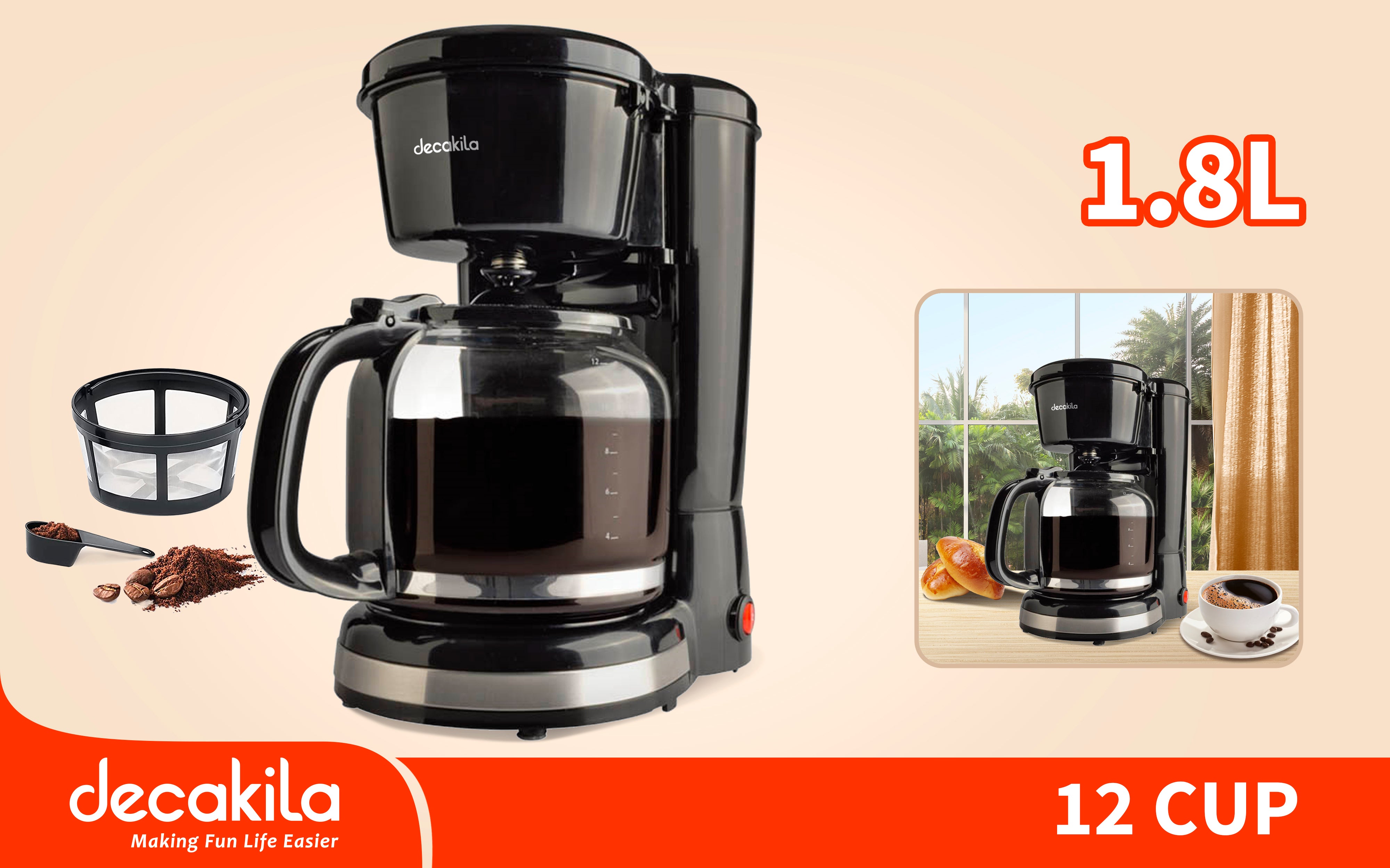 Decakila Drip Coffee maker 900w