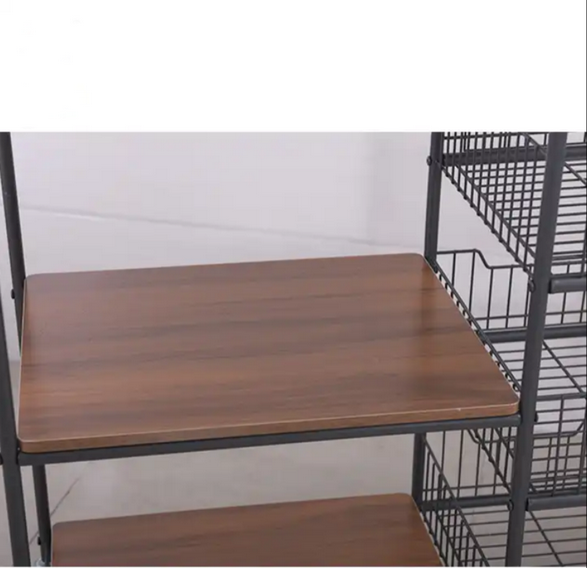 Multi-purpose Microwave Oven Rack/Shelf with Castors | Particle board wood top (80*40*92)