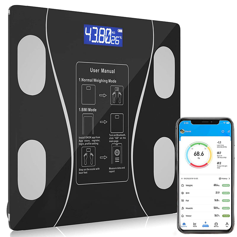 Body Fat Scale/Body Analyzer Scale/Body Composition Scale - Supports  Fitness and Weight Loss with Fitness Tracker App - for Apple or Android  Smart