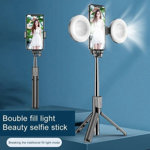 360° Smart Creator Tripod with Dual Ring Lights & Wireless Remote