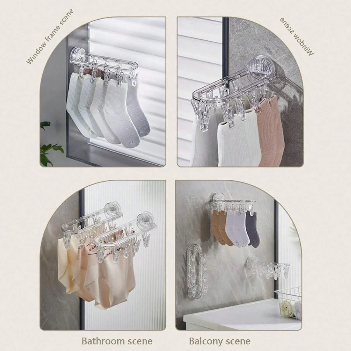 Wall-Mounted Folding Sock Rack