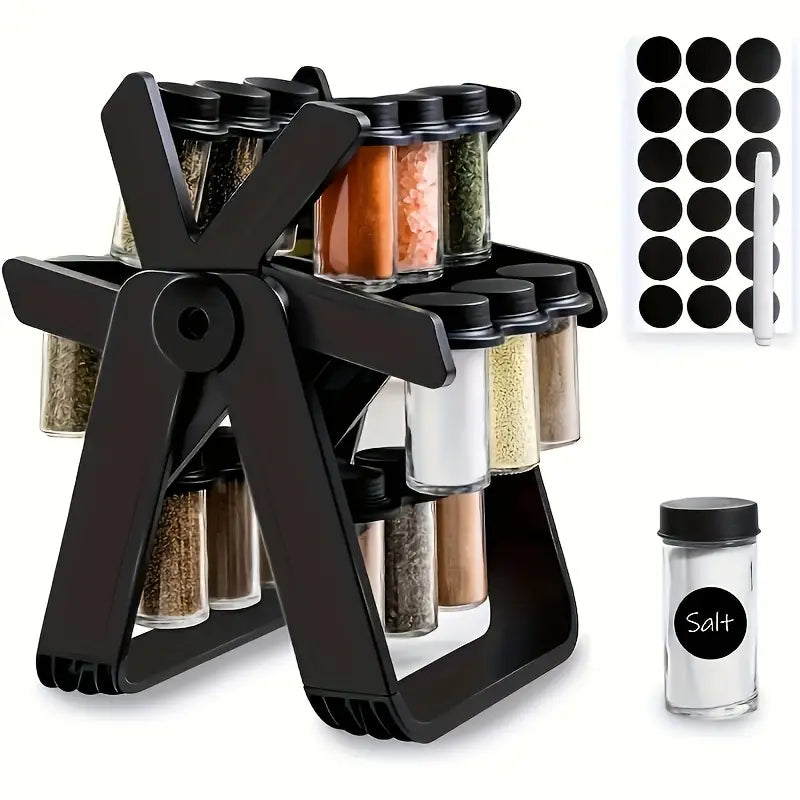 Rotating Spice Rack with 18 Jars