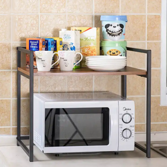 Multi-purpose Microwave Oven Rack/Shelf for Countertop/Cabinet with MDF woodtop KITCHEN SHELF (60.5*35*52.5)