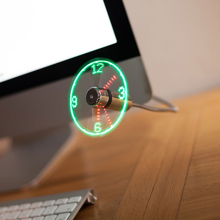 Display LED USB Fan Clock