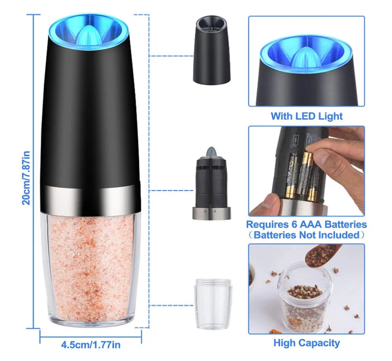 GeniusPicks Electric Salt & Pepper Grinder