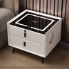 Nightstand with Bluetooth Speaker LED Light and Wireless Charger