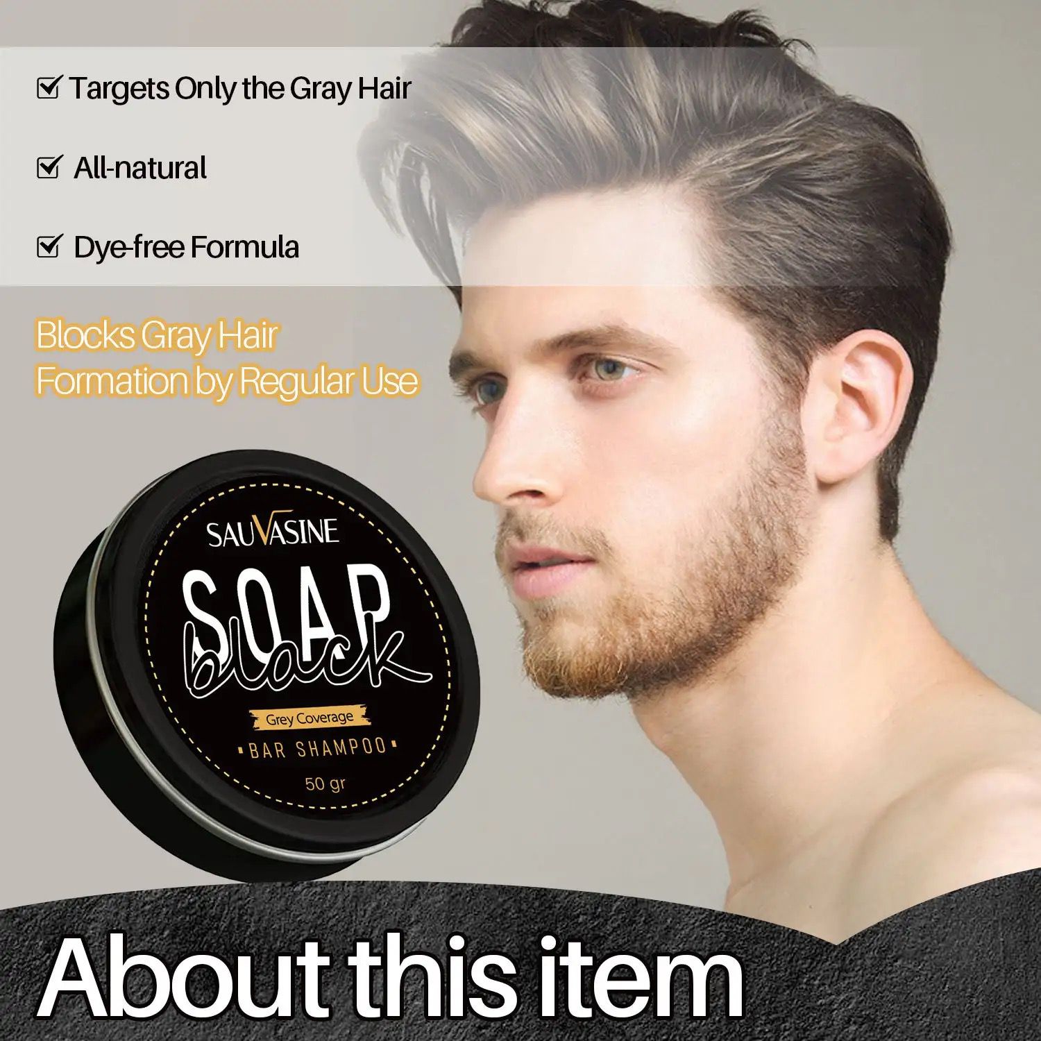 Grey hair remover soap