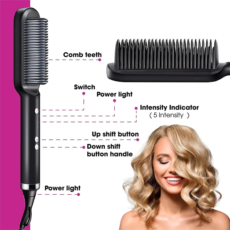 Hair Straightener + Curler Comb