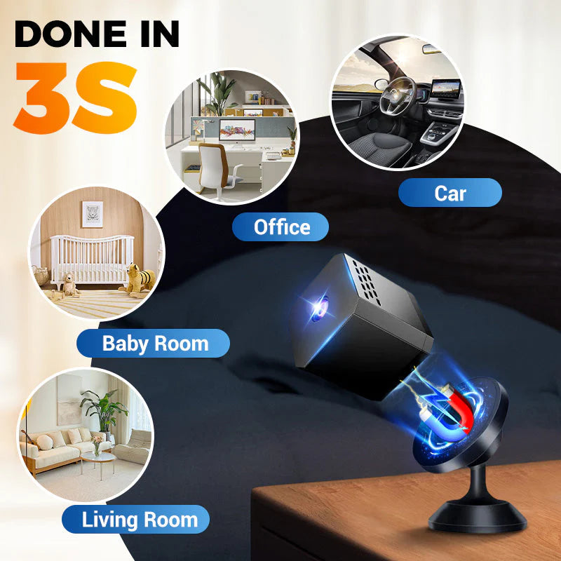 Mini Smart HD Security Camera – Night Vision, Motion Detection & Two-Way Audio